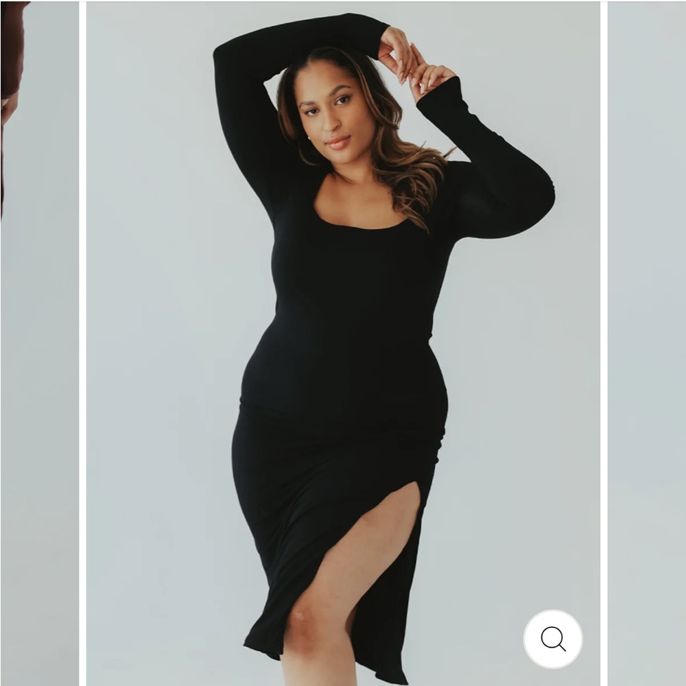 Klassy Network square neck midi dress 2x